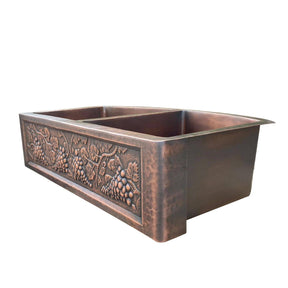 Fobest Handmade Double Bowl Kitchen Copper Sink FCK-5 - Copper Sink-Fobest Appliance
