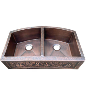 Fobest Handmade Double Bowl Kitchen Copper Sink FCK-5 - Copper Sink-Fobest Appliance