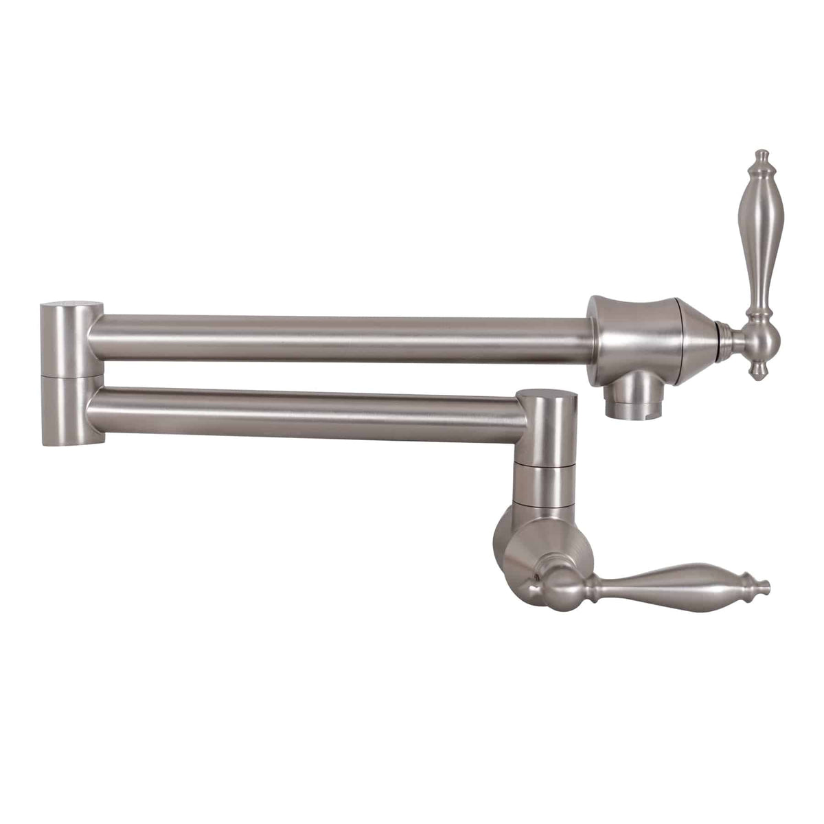 Fobest Wall Mount Two Handles Brushed Nickel Pot Filler Faucet - -Fobest Appliance