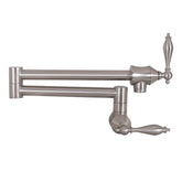 Fobest Wall Mount Two Handles Brushed Nickel Pot Filler Faucet - -Fobest Appliance