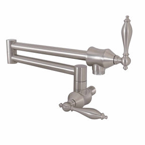 Fobest Wall Mount Two Handles Brushed Nickel Pot Filler Faucet - -Fobest Appliance