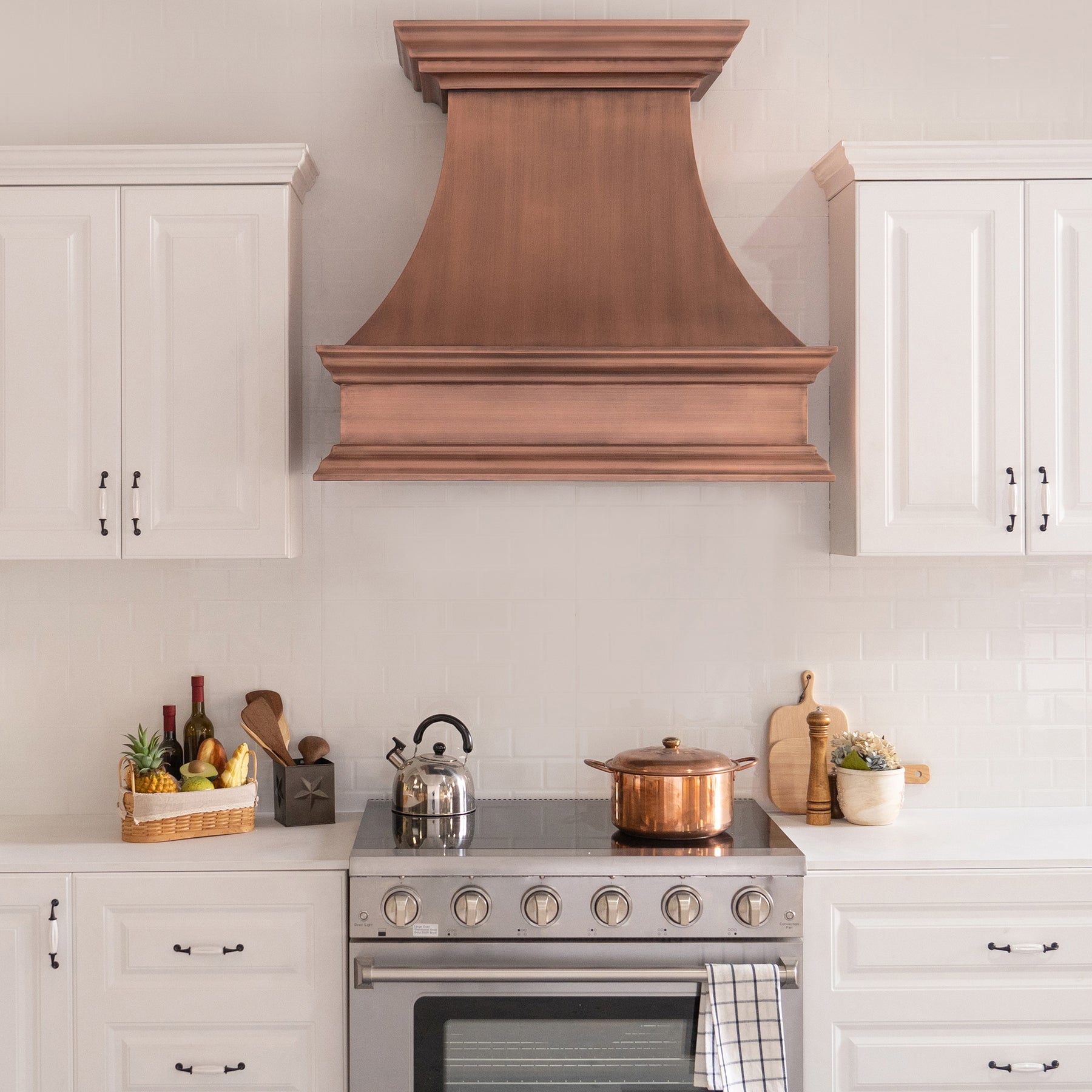 fobest antique copper range hood rustic design