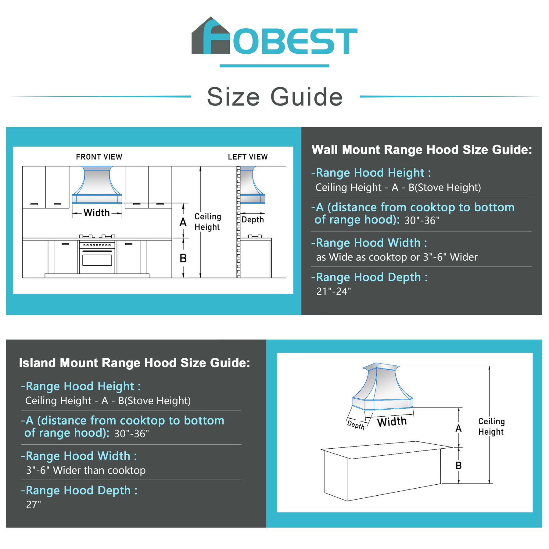 Fobest Classic Custom Stainless Steel Range Hood FSS-40