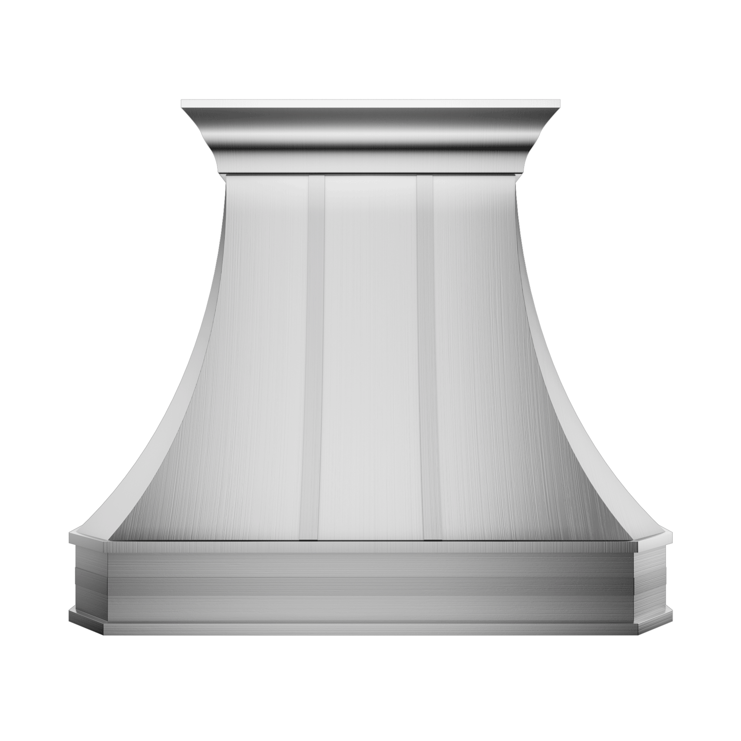 Curved range hood shape